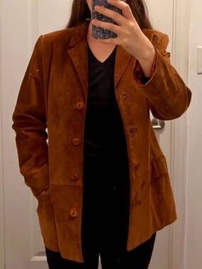 Classic Women's genuine Suede Button Jacket